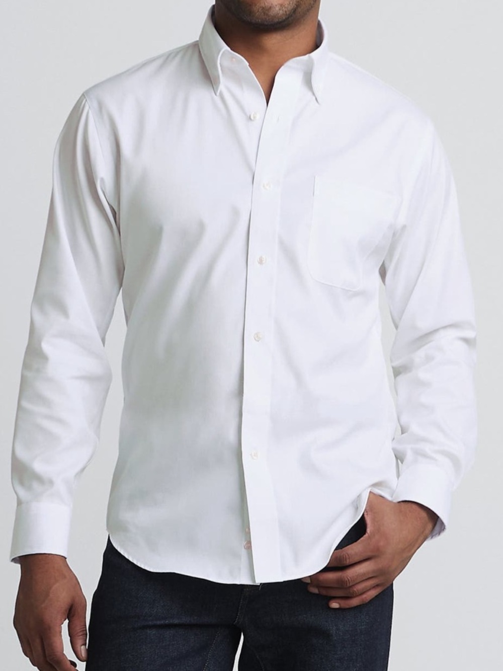 Lands End No Iron Supima Pinpoint Dress Shirt